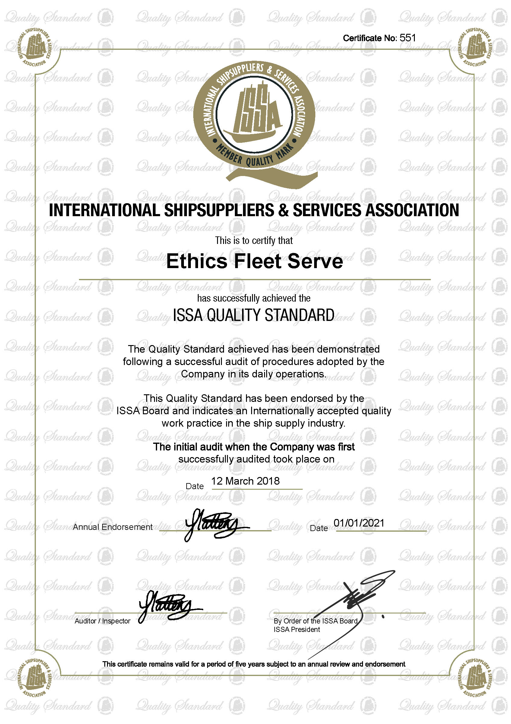 ETHICS FLEET SERVE